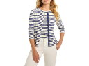 (取寄) ニックゾー レディース ストライプド スナップ フロント カーディガン NIC+ZOE women Striped Snap Front Cardigan Blue Multi(4)