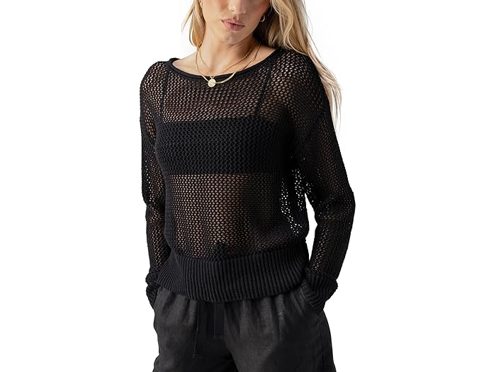 (取寄) サンクチュアリ レディース オープン ニット セーター Sanctuary women Open Knit Sweater Black