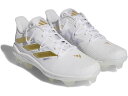 (取寄) アディダス メンズ アディゼロ アフターバーナー 9 ベースボール クリーツ adidas men Adizero Afterburner 9 Baseball Cleats Footwear White/Gold Metallic/Footwear White