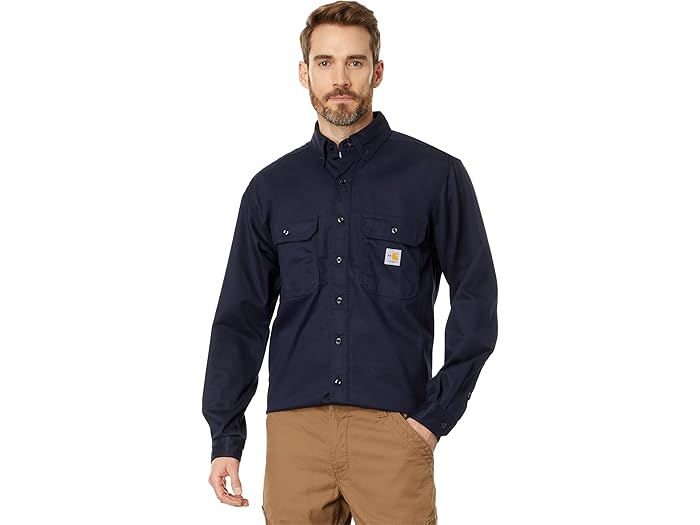 (取寄) カーハート メンズ フレームレジスタント (FR) クラシック ツイル シャツ Carhartt men Flame-Resistant (FR) Classic Twill Shirt Dark Navy