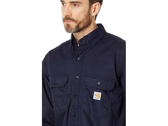 (取寄) カーハート メンズ フレームレジスタント (FR) クラシック ツイル シャツ Carhartt men Flame-Resistant (FR) Classic Twill Shirt Dark Navy