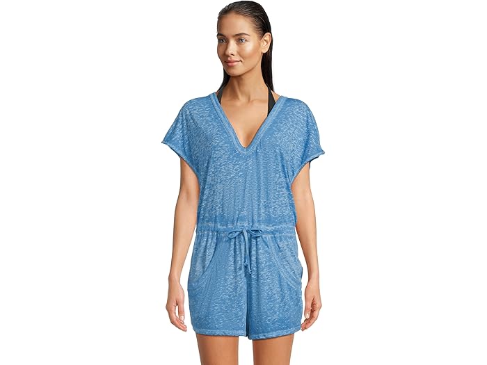 (取寄) ベッカ レディース ビーチ デート V ネック ロンパー カバー-アップ BECCA women Beach Date V Neck Romper Cover-Up Lagoon