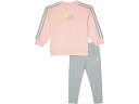 (取寄) アディダス キッズ ガールズ フレンチ テリー クルー ネック リブ レギンス セット (トドラー/リトル キッド) adidas Kids girls French Terry Crew Neck Rib Legging Set (Toddler/Little Kid) Sandy Pink