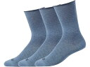 (取寄) ヒュー レディース ジーン ソックス 3-パック HUE women Jean Socks 3-Pack Denim Heather(4)