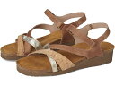 (取寄) ナオト レディース ソフィア Naot women Sophia Latte Brown Leather/Cork Leather/Radiant Gold Leather(4)