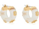 (取寄) ケイトスペード レディース ヘリテージ ブルーム スモール フープス Kate Spade New York women Heritage Bloom Small Hoops Clear/Gold(4)