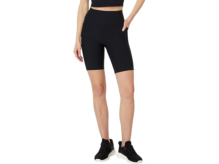 (取寄) スケッチャーズ レディース ゴー ウォーク リブド ハイ ウェスト 8 インチ バイク ショーツ SKECHERS women Go Walk Ribbed High Waist 8 inch Bike Shorts Black