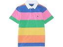 (取寄) ラルフローレン キッズ ボーイズ ストライプド コットン ショートスリーブ ラグビー シャツ (トドラー/リトル キッド) Polo Ralph Lauren Kids boys Striped Cotton Short-Sleeve Rugby Shirt (Toddler/Little Kid) Laguna Pink Multi/C7940(4)