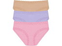(取寄) ナトリ レディース ブリス ガール ブリーフ 3-パック パンティ Natori women Bliss Girl Brief 3-Pack Panties Pink Nectar/Lilac Dream/Cafe(4)