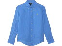 (取寄) ラルフローレン キッズ ボーイズ リネン シャツ (トドラー/リトル キッド) Polo Ralph Lauren Kids boys Linen Shirt (Toddler/Little Kid) Harbor Island Blue(4)