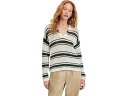 (取寄) メイドウェル レディース ストライプ マドレーヌ オープン ステッチ ロング スリーブ ポロ Madewell women Stripe Madeleine Open Stitch Long Sleeve Polo Summit Green Stripe(4)