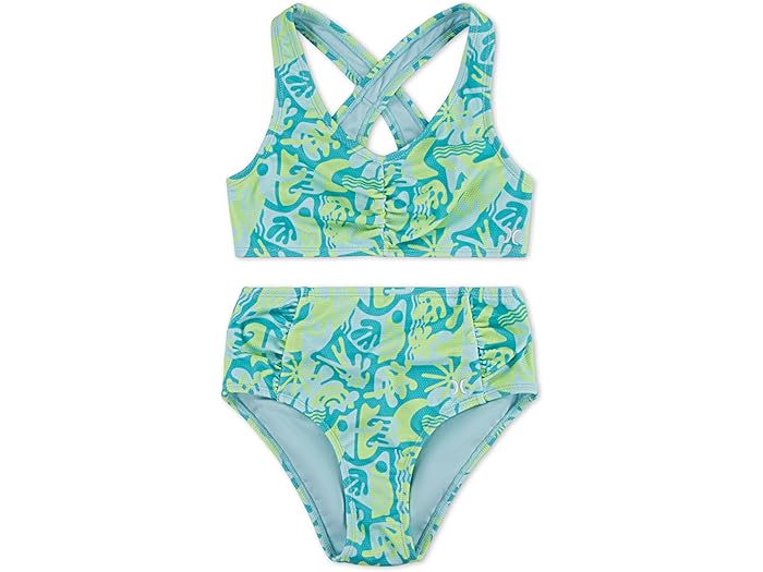 (取寄) ハーレー キッズ ガールズ ハイ ウェスト ビキニ (ビッグ キッド) Hurley Kids girls High Waisted Bikini (Big Kid) Turquoise Waves