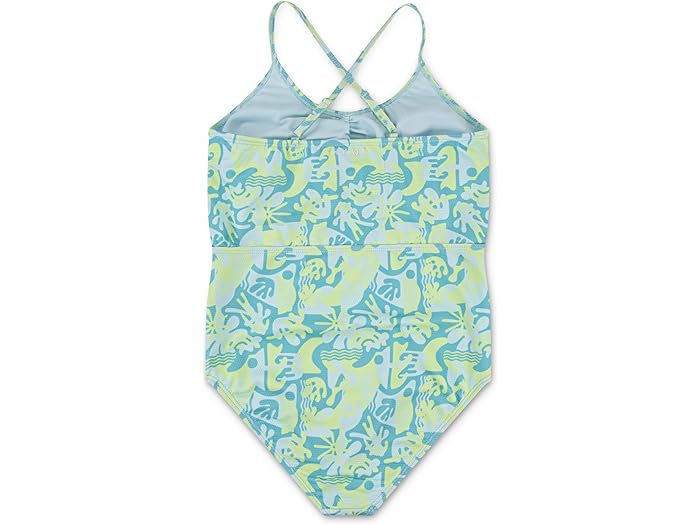 (取寄) ハーレー キッズ ガールズ カットアウト ワン ピース スイムスーツ (ビッグ キッド) Hurley Kids girls Cutout One Piece Swimsuit (Big Kid) Turquoise Waves