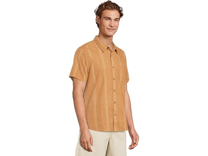 (取寄) トードアンドコー メンズ フレッチ ショート スリーブ シャツ Toad&Co men Fletch Short Sleeve Shirt Tabac Vertical Print