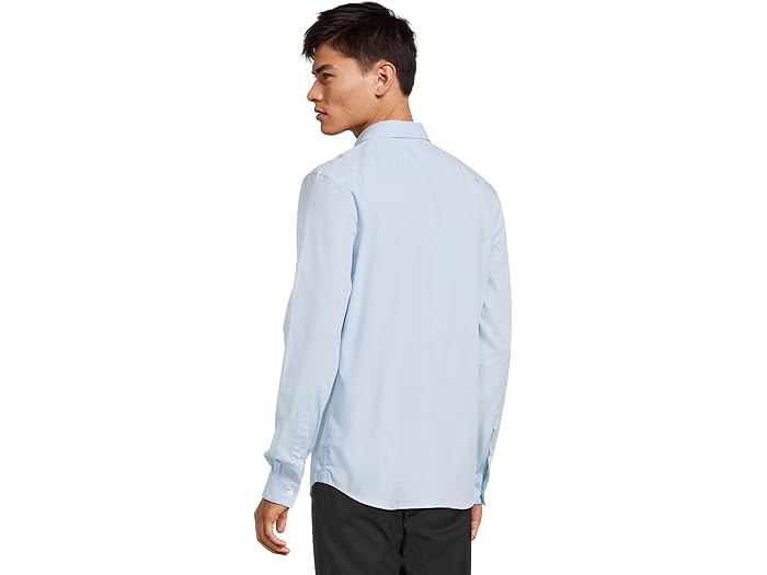 (取寄) ラコステ メンズ スリム フィット ストレッチ コットン ポプリン シャツ Lacoste men Slim Fit Stretch Cotton Poplin Shirt Light Blue