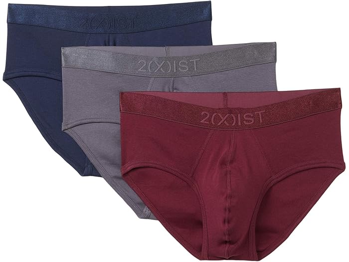 (取寄) 2XIST メンズ 3-パック ピマ コットン コンツアー ポーチ ブリーフ 2(X)IST men 3-Pack Pima Cotton Contour Pouch Brief Navy Blazer/Tawny Port/Jet