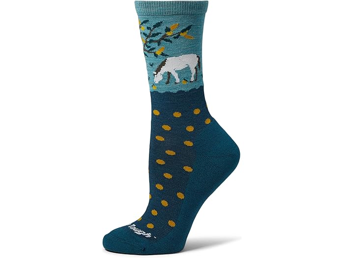 (取寄) ダーンタフバーモント レディース ワイルド ライフ クルー ライトウェイト ウィズ クッション Darn Tough Vermont women Wild Life Crew Lightweight with Cushion Dark Teal