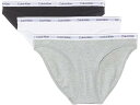 (取寄) カルバンクライン アンダーウェア レディース モダン ロゴ ビキニ 3-パック Calvin Klein Underwear women Modern Logo Bikini 3-Pack Black/White/Grey Heather(4)