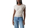 (取寄) マイケル スターズ レディース ジョニ クルー ネック パワー ショルダー トップ Michael Stars women Joni Crew Neck Power Shoulder Top Cement(4)