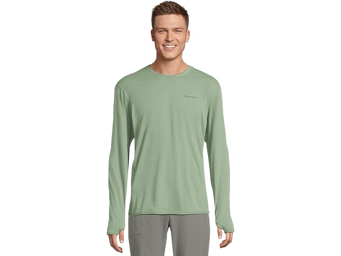 (取寄) マーモット メンズ クルー ロング スリーブ Marmot men AirExchange SolarShield Crew Long Sleeve Agate Green