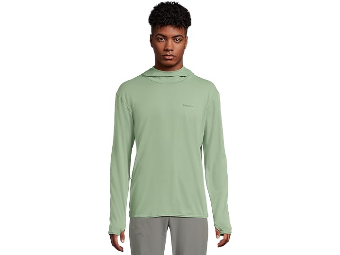 (取寄) マーモット メンズ フーディ Marmot men AirExchange SolarShield Hoody Agate Green