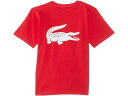 (取寄) ラコステ キッズ ボーイズ オーバーサイズ エックスエックスエル ロゴ テニス T-シャツ (ビッグ キッド) Lacoste Kids boys Oversized XXL Logo Tennis T-shirt (Big Kid) Grenadine/White(4)