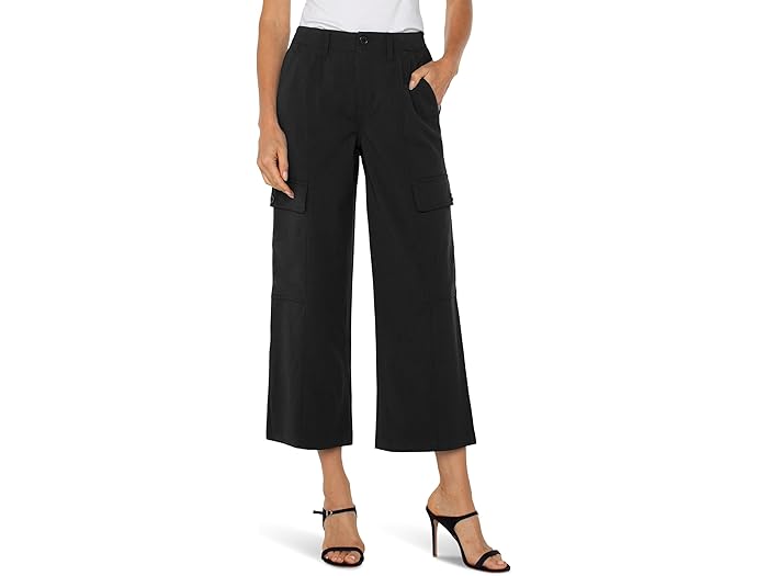(取寄) リバプールロサンゼルス レディース ハイ-ライズ カーゴ クロップ ストレート パンツ 26 Liverpool Los Angeles women Hi-Rise Cargo Crop Straight Pant 26" Black
