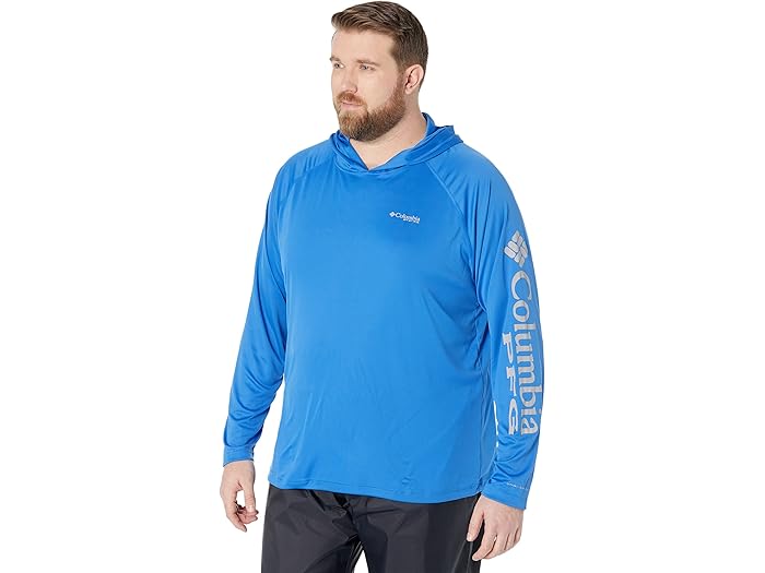 (���) ������ӥ� ��� �ӥå� ����� �ȡ��� �����ߥʥ� ���å��� �֡��ǥ� Columbia men Big &Tall Terminal Tackle Hoodie Cool Grey/Vivid Blue Logo