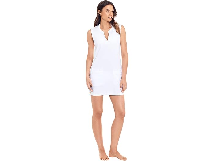 (取寄) ローレン ラルフローレン レディース ボタン スリーブレス チュニック Lauren Ralph Lauren women Button Sleeveless Tunic White