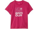 (取寄) アンダーアーマー キッズ ガールズ テック スプリット ワードマーク ショート スリーブ T-シャツ (ビッグ キッド) Under Armour Kids girls Tech Split Wordmark Short Sleeve T-Shirt (Big Kid) Shaded Fuchsia/Prime Pink/White