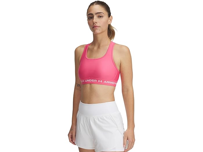 (取寄) アンダーアーマー レディース クロスバック ミッド ブラ Under Armour women Cross-Back Mid Bra Super Pink/White