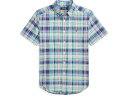 (取寄) ラルフローレン キッズ ボーイズ プレイド コットン オックスフォード ショート スリーブ シャツ (ビッグ キッド) Polo Ralph Lauren Kids boys Plaid Cotton Oxford Short Sleeve Shirt (Big Kid) Navy/Green Multi(4)