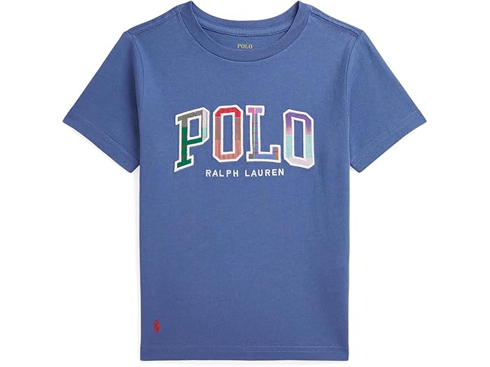 (取寄) ラルフローレン キッズ ボーイズ コットン ジャージ ティー (トドラー/リトル キッド) Polo Ralph Lauren Kids boys Madras-Logo Cotton Jersey Tee (Toddler/Little Kid) Blue Heaven