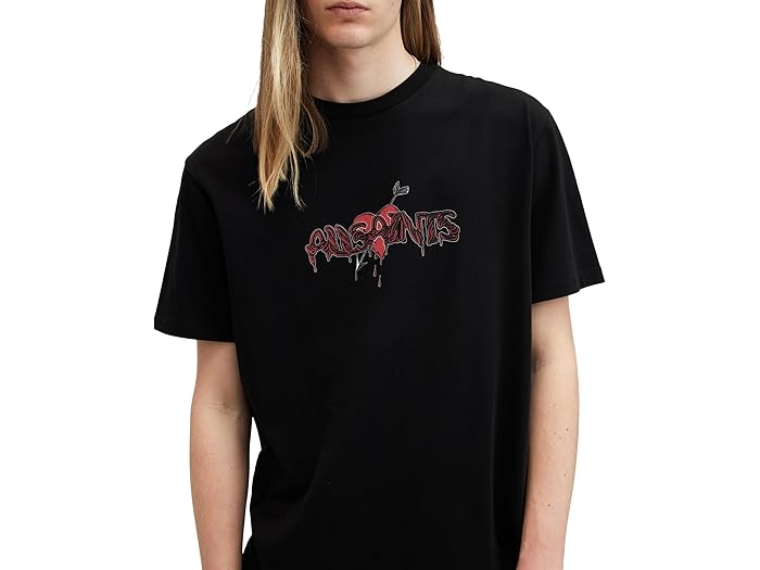 (取寄) オールセインツ メンズ ショート スリーブ クルー AllSaints men Bereft Short Sleeve Crew Jet Black