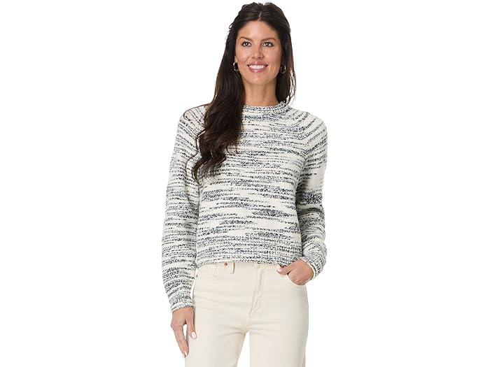 ()  P ǥ ֥ ͥå 饰  Lilla P women Ribbed Neck Raglan Sweater Black Space Dye