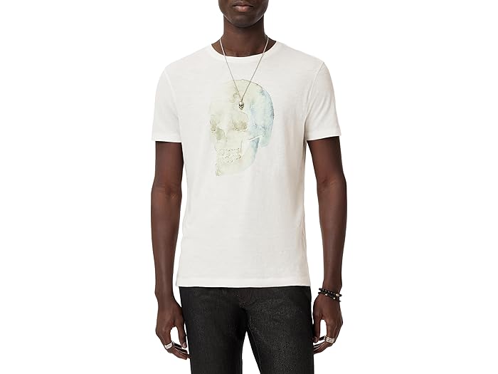 (取寄) ジョン バルベイトス メンズ ウォーターカラー スカル ティー John Varvatos men Watercolor Skull Tee KG6917S25 White