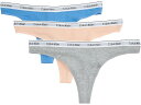 (取寄) カルバンクライン アンダーウェア レディース モダン ロゴ トング 3-パック Calvin Klein Underwear women Modern Logo Thong 3-Pack Glacier/Melon Frenzy/Grey Heather(4)