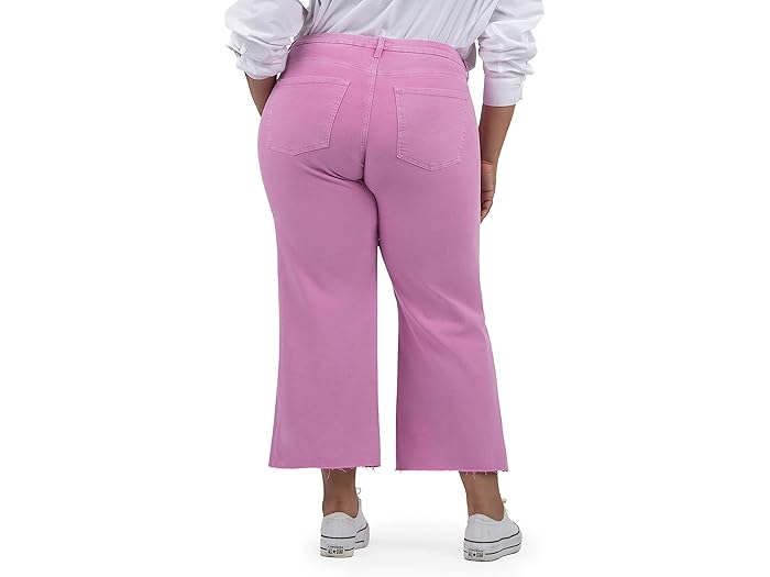 (取寄) カット フロム ザ クロス レディース プラス サイズ メグ ハイ ライズ ファブ AB ワイド レッグ ロー ヘム KUT from the Kloth women Plus Size Meg High Rise Fab Ab Wide Leg Raw Hem Peony Pink