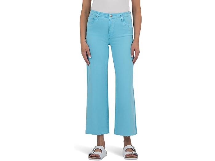 (取寄) カット フロム ザ クロス レディース メグ ハイライズ ファブ AB ワイド レッグ ロー ヘム KUT from the Kloth women Meg High-Rise Fab Ab Wide Leg Raw Hem Capri Blue