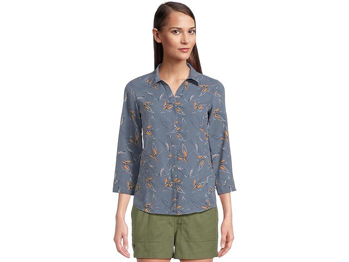 (取寄) ロイヤルロビンズ レディース エクスペディション プロ 3/4 スリーブ Royal Robbins women Expedition Pro 3/4 Sleeve Sea Caswell Print