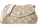 (取寄) ゲス レディース フラップ ショルダー バッグ GUESS women Beyza Flap Shoulder Bag White Logo(4)