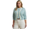 (取寄) ローレン ラルフローレン レディース プラス サイズ ツートーン コットンブレンド カーディガン Lauren Ralph Lauren women ...