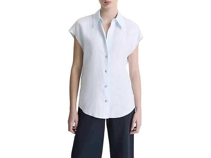 (取寄) ヴィンス レディース キャップ スリーブ ボタン ダウン ブラウザ Vince women Cap Sleeve Button Down Blouse...
