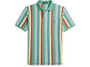 (取寄) ラルフローレン キッズ ボーイズ ストライプド コットン メッシュ ポロ シャツ (ビッグ キッド) Polo Ralph Lauren Kids boys Striped Cotton Mesh Polo Shirt (Big Kid) Haven Green Multi