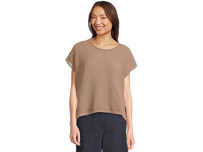 (取寄) アイリーン フィッシャー レディース ジュエル ネック セーター Eileen Fisher women Jewel Neck Sweater Cocoa