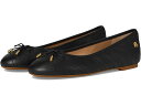 (取寄) ローレン ラルフローレン レディース ジェイナ ステッチド レザー フラッツ Lauren Ralph Lauren women Jayna Stitched Leather Flat Black/Black