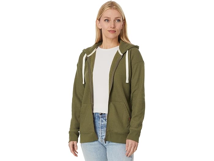 (取寄) エルエルビーン レディース バーチウッド ブラッシュ ワッフル フル ジップ ブーディ L.L.Bean women Birchwood Brushed Waffle Full Zip Hoodie Mountain Spruce(4)