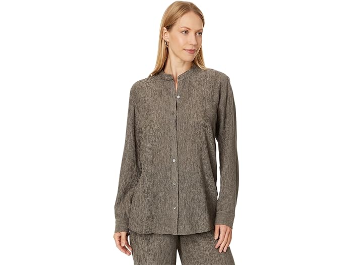 () ꡼ եå㡼 ǥ ޥ 顼  Eileen Fisher women Mandarin Collar Shirt ...