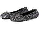 (取寄) トリーバーチ レディース ミニー トラベル バレエ ウィズ メタル ロゴ Tory Burch women Minnie Travel Ballet with Metal Logo Silver Confetti/Gunmetal(4)