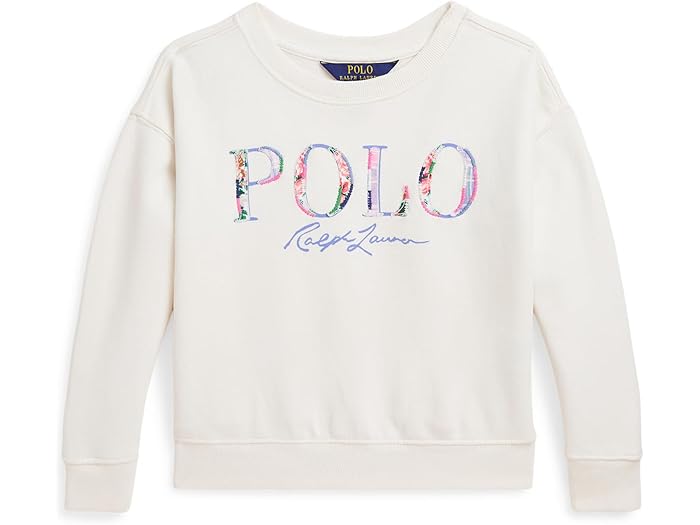 (取寄) ラルフローレン キッズ ガールズ ロゴ ループバック フリース ボクシー スウェットシャツ (トドラー/リトル キッド) Polo Ralph Lauren Kids girls Logo Loopback Fleece Boxy Sweatshirt (Toddler/Little Kid) Nevis